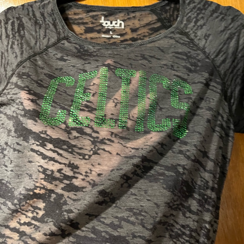 Grey Celtics rhinestone shirt